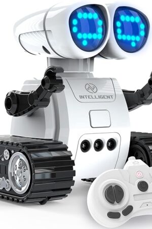 The RC Robot Toys for Kids - Rechargeable Walkie Talkie Remote Control Toy for Boys Girls - with Gesture Sensing Dance Move Music LED Eye - Gift Present for Christmas Birthdays