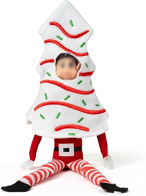 The Christmas Elves Doll Clothes - Christmas Fairy Dolls Clothing Costume Accessories, Xmas Eve Tree Cake Dress Clothes 16 - 18 inch Doll Outfit Decoration for Winter Party (1 Piece)
