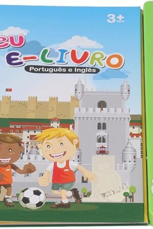 The Portuguese English Sound Book, Interactive Sound Book with Alphabet, Numbers, Animals and More for Bilingual Children Learning (Green)