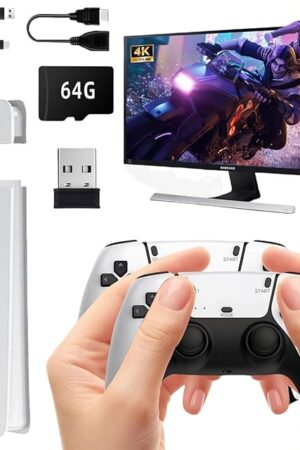 The Retro Gaming Console Classic Wireless Nostalgia Game Stick Built-in 22 Emulators 20000 Games, Plug and Play Video Games for tv 4K HDMI Output, 2.4 G Wireless Controller Gamepad