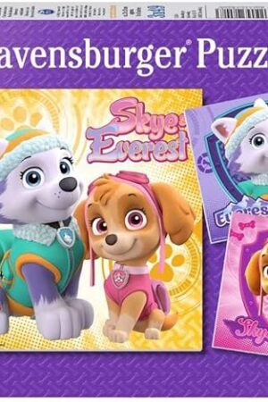 The Ravensburger 8008 Paw Patrol Skye & Everest Jigsaw Puzzles - 3 x 49 Pieces