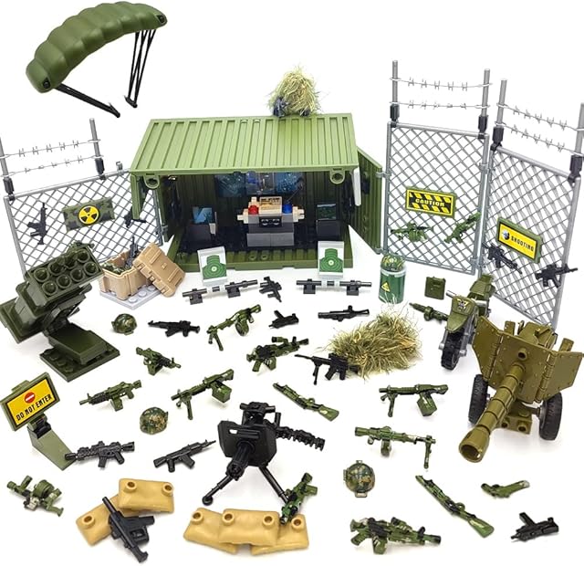 The ZHX WW2 Army Military Guns Weapons and Armor Toy Thunder Containers Command Operations Building Block Toy Battle Sets for Kids
