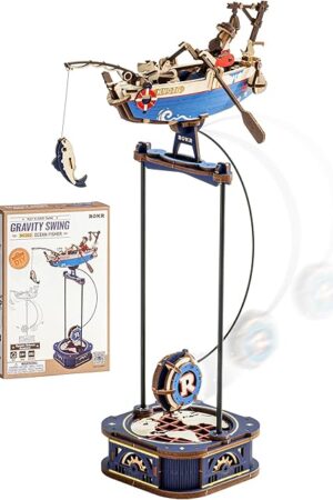 The ROKR 3D Wooden Puzzles for Adults,Gravity Swing Ocean Fisher Model kit, 161Piece 3D Puzzles for Adults