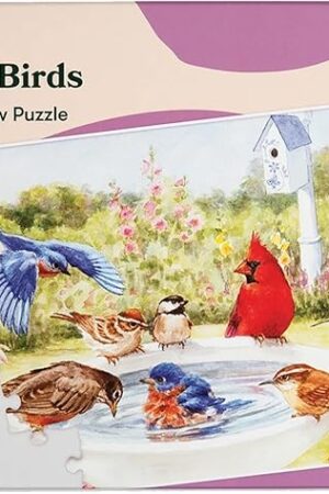 The Relish Large Piece Puzzles for Seniors, 35 Piece Bathing Birds Jigsaw Puzzle, Dementia Products for Elderly