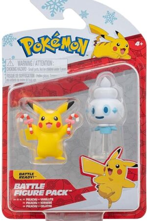 The Pokémon PKW3028 Battle Figure Pack Winter Pikachu & Gelatini Official Figure Set