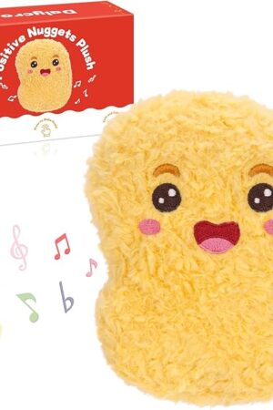 The Positive Nuggets Plush with Sound, Funny Stuffed Doll Toy for Teens and Women Cute Chicken Plush Gift for Birthdays Halloween (Positive Nuggets)
