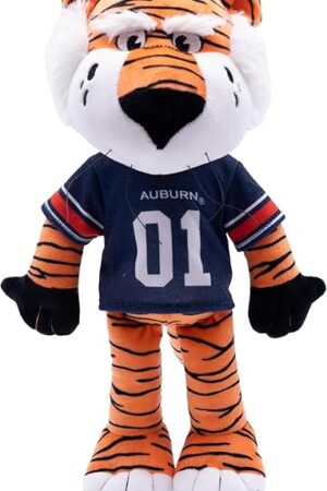 The Plushible 14" Auburn University Aubie the Tiger Mascot Plush Figure - College Football Ragdoll - Sports Mascot Figure - Soft Plush Material - Surface Washable - All Ages - Rag Dolls Toddlers