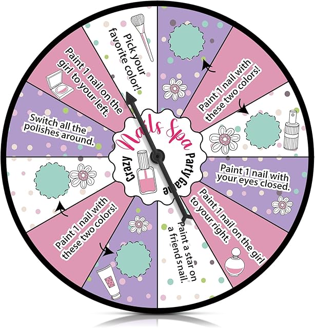The Spa Party Game with Spinner Game Board Nail Challenge Game Board for Sleepover Party Spa Party Slumber Party Supplies Party Pajama Party Spa Birthday Party Favors
