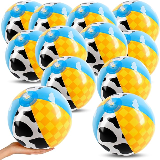 The 12PCS Beach Ball Set-8 Inch Toy-Inspire Game Themed Inflatable Balls for Kids Inspired by Popular Animated Movies,Perfect for Beach Party Games,Summer Pool Fun,Birthday Favors,Classroom Prizes