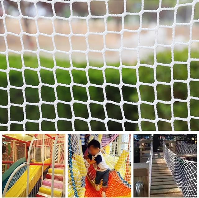 The Climbing Cargo Net for Kids Outdoor Balcony Safety Net Rope Netting Playground Climbing Net Stairway Railing Safety Net for Children Pets Toys Knotless Polyester Sports Netting