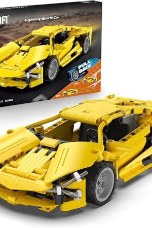 The Race Car Building Toys - Pull Back 357Pcs Lightning Sport Car Building Brick Kit for 6 7 8 9 10 + Years Old Boys Kids Birthday Gifts, STEM Toy Racing Car Building Block Set