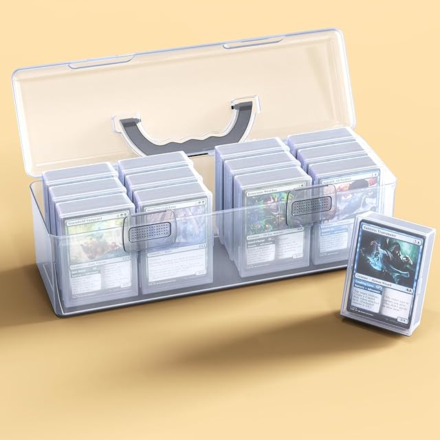 The Trading Card Storage Box,Plastic Card Box Set of 14,Portable Sports Card Storage Boxes Holds 900+ Loose Cards, for Collectible Gaming Trading Cards(Cards Not Included)