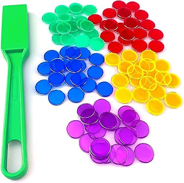 The Magnetic Bingo Wand with Metal Ringed Chips for Counting School/Game Chips Plastic Markers Education STEM Tool for Students