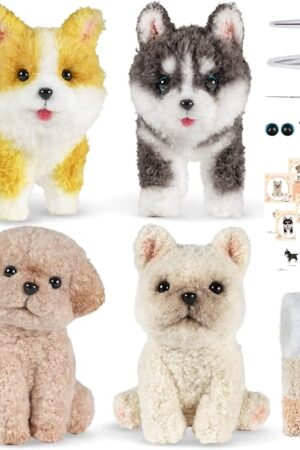 The Pipe Cleaners Craft kit, A Pipe Cleaner kit Suitable for Beginners. It Includes a Kits for Making The Shapes of 4 Dogs and Comes with Simple and Easy-to-Understand Video tutorials.