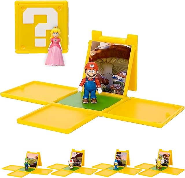 The THE SUPER MARIO BROS. MOVIE – 1.25? Mini Figure with Question Block 6-Pack Wave 1 Features Mario, Luigi, Peach, Toad, Kamek and, Koopa Paratroopa