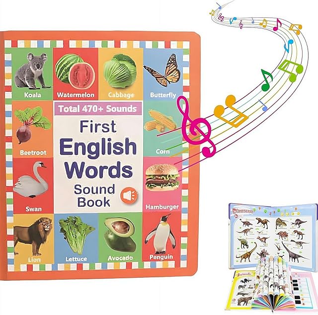 The My First English Sound Toy,300+ Words,12 Themes,Press to Learn Phonics,Fun Word Game,Alphabet Sound Book,School Education & Perfect Educational Gift