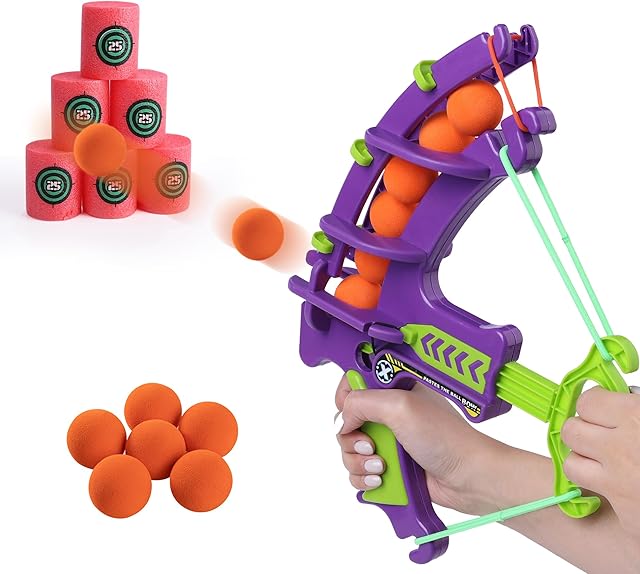 The Bargifts Shooting Game Toy with 6 Foam Balls and 6 Targets, Foam Bow and Arrow Set Toy, Indoor and Outdoor Toy Guns for Age 4, 5, 6, 7, 8, 9, 10+ Years Old Kids to Play Games