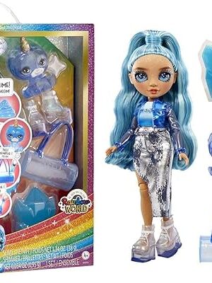 The RAINBOW HIGH Fashion Doll with Slime Kit & Pet - Skyler (Blue) - 28 cm Twinkle Doll with Glitter Deer DIY, Magic Pet and Fashion Accessories - Children's Toy - Ages 4-12 Years