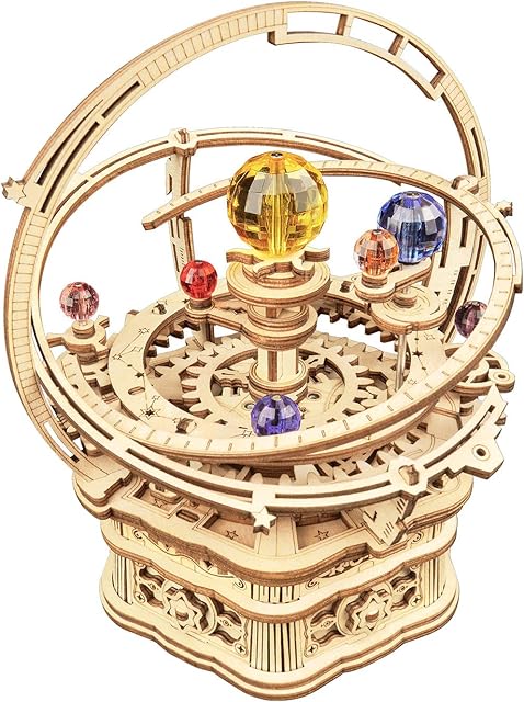 The RoWood Music Box 3D Puzzles for Adults, DIY Wooden Mechanical Building Model Kits, Gift for Adult on Birthday/Christmas - Starry Night
