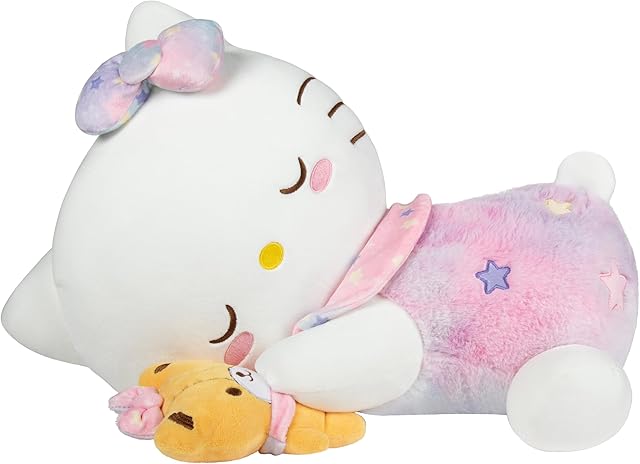 The Jazwares Hello Kitty and Friends, Hello Kitty 18-inch Sleeping Plush with Bestie Accessory - Officially Licensed Sanrio Product from 6+
