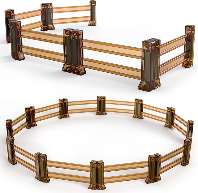 The Oriate Farm Animals Fences Magnetic Tiles, 18pcs Magnet Fencing Compatible Garden Farming Zoo Dinosaur, Kids Magnetic Structural Construction Magnets Tile Building Blocks Toys Accessory