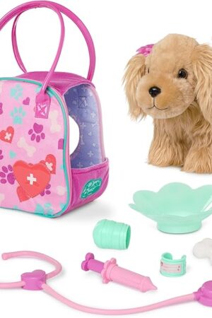 The Pucci Pups – Plush Puppy – Dog Carrier – Cocker Spaniel & Vet Care Carrier – Stethoscope, Cast & More – Stuffed Animal – 3+ Years