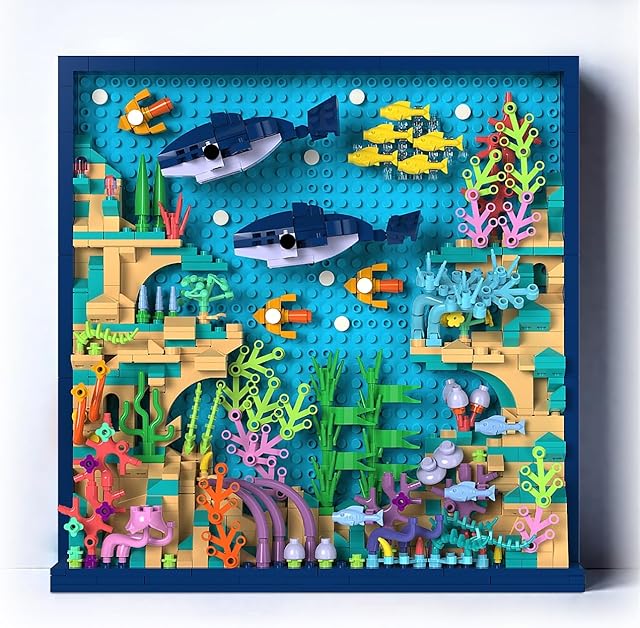 The Micro Brick Ocean World Building Set, 3D Wall Art Home Office Decoration or Table Display, Creative Building Craft Set, Ideas Gift Building Toy for Adults,Teens Ages 8+ Kids