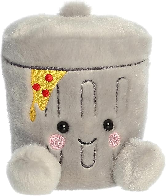 The Aurora® Adorable Palm Pals™ Garbanzo Trashcan™ Stuffed Animal - Fun Collectible Plush for Kids and Adult Collectors - Perfect for Decorating Rooms and Birthday Gifts - Gray 5 Inches
