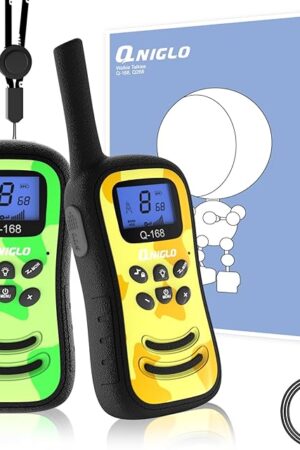 The Qniglo Walkie Talkies for Kids Rechargeable 2 Pack,Camouflage Walky Talky for Children's Day Christmas Birthday Gifts Toys for Age 3-12 Boys Girls