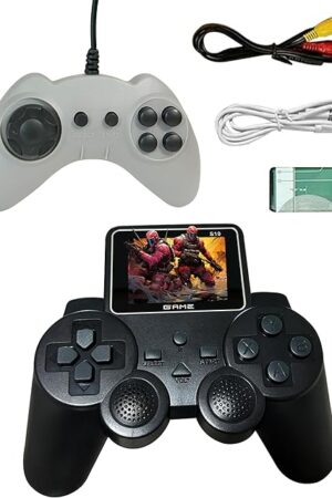 The PlayingStation 520-in-1 Retro Games Handheld - Controller Console with Loads of Classic Arcade Games - Gamepad Console with AV TV Out (Black Double Player)