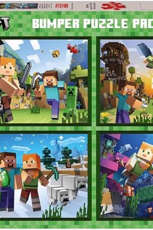 The Ravensburger Minecraft 4x100 Piece Jigsaw Puzzle Bumper Pack