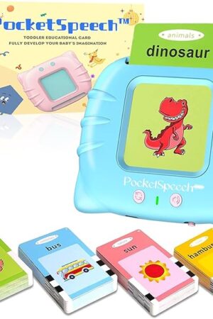 The Pocket Speech™ for Toddlers, 224 Sight Word Talking Flash Cards See and Say Speed Up Your Child Learns to Speak,Speech Therapy Toys for Age Over 3 (Pink)