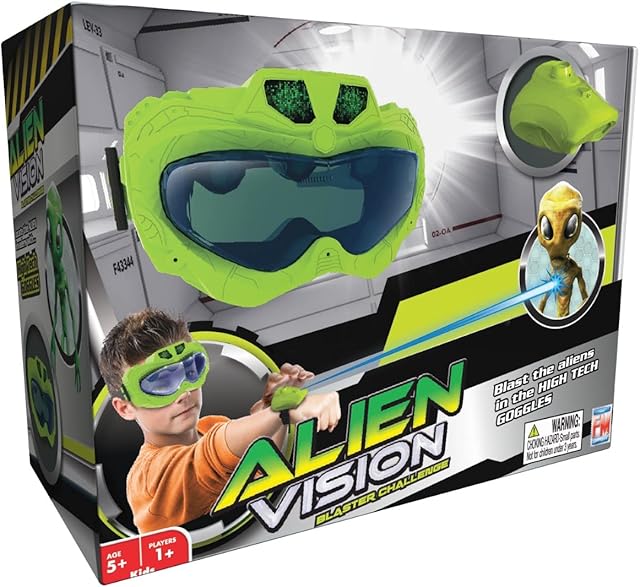 The Fotorama Alien Vision Action Game New Version, Shoot Roaring Aliens, Wrist Blaster, Space Goggles, Indoor, Outdoor & Dark Play, Hand-Eye Coordination, Motor Skills, Fun Challenging Games for Kids