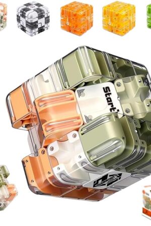 The Puzzle Maze Cube, Large Labyrinth 3D Puzzles Maze Cube - Engaging Brain Teaser Toy, Brain Training Puzzle, Stress Relief, Educational Focus Game Gift for Adults Teens (Two-Color-a)