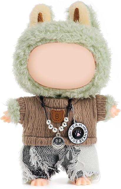 The Clothes for Doll,17cm Doll Clothes,3-Piece-Set Doll Clothes,Premium Doll Outfit with Accessories-Sweater+Jeans+Necklace(NO Doll Included)