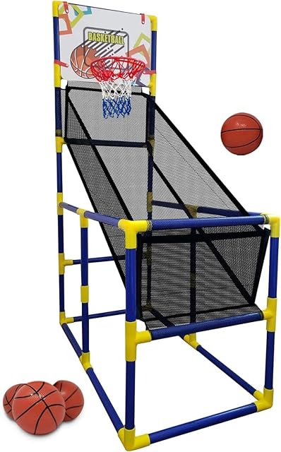 The Kids Basketball Hoop Arcade Game, with 4 Balls Air Pump - Indoor Toy Basketball Shooting System - Fun for All Ages - Toys Sports for Boys and Girls