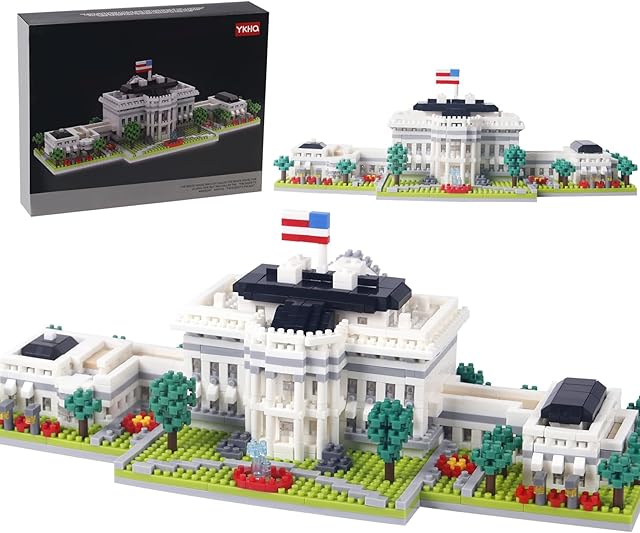 The 2000+ Micro Blocks White House Architecture Building Blocks,Creative Ideals Palace Decoration Collection, Perfect Present for 14+ Boys, Girls or Adults
