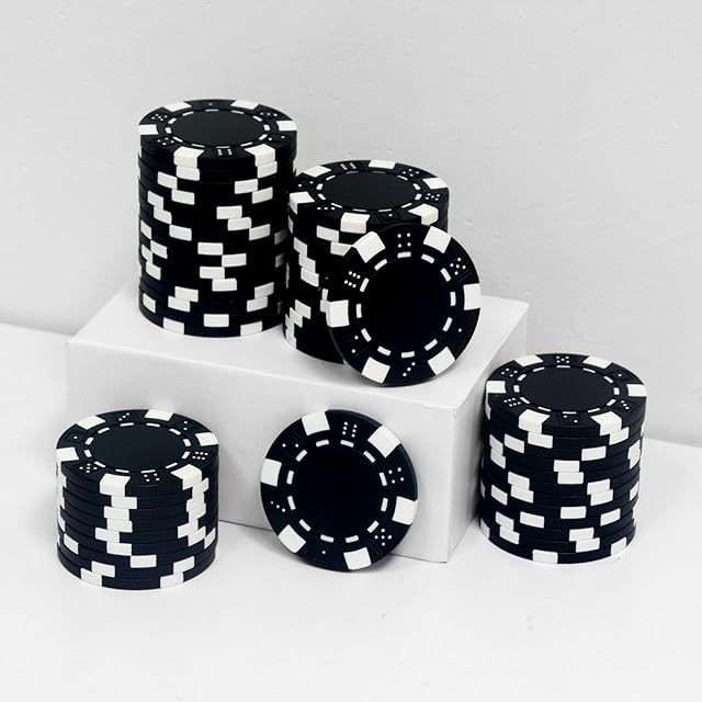 The 11.5 Gram Poker Chips ABS Monte Carlo Poker Chips Casino Grade Poker Chip for Texas Hold'em, Blackjack,Card Night Poker Games-Pack of 50