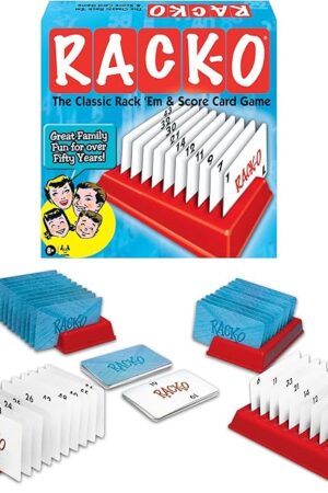The Rack-O Retro Game by Winning Moves Games USA, Classic Tabletop Game Enjoyed by Families Since the 1950's! Ages 8+, 2-4 Players (6122)
