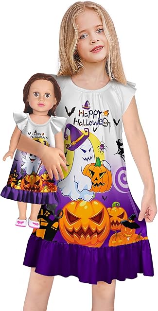 The LQSZ Doll and Girl Matching Nightgown Outfit Pajamas Nightie Nightgown for Girls and 18" Dolls Clothes