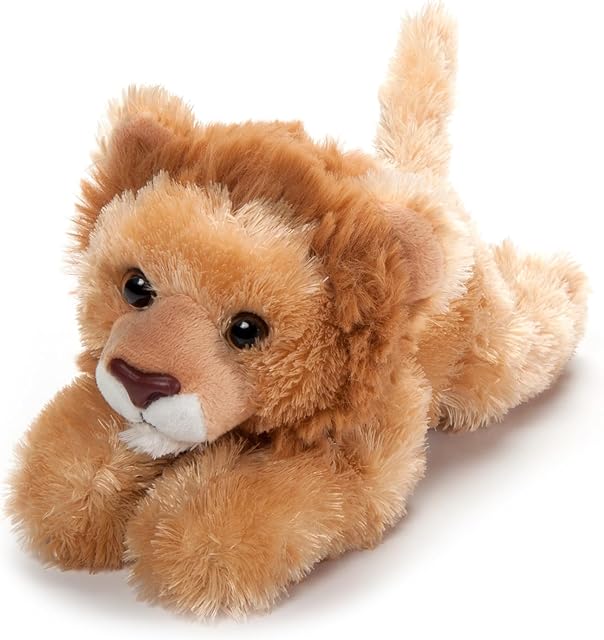 The The Petting Zoo Lion Stuffed Animal Plushie, Gifts for Kids, Scoopz Wildlife Animals, Brown Lion Plush Toy, 8 inches