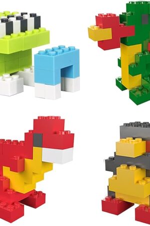 The PicassoTiles 1250 PCs Educational Building Block Bricks Tile Set Creative Shapes to Enhance Imaginative Play Unique Set to Characters Learning STEM Toys Washable for Learning Education Ages 3+ PBS1250