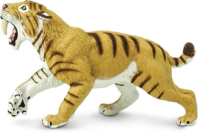 The Safari Ltd. Smilodon Figurine - 4" Sabre-Toothed Tiger Figure - Educational Toy for Boys, Girls, and Kids Ages 3+