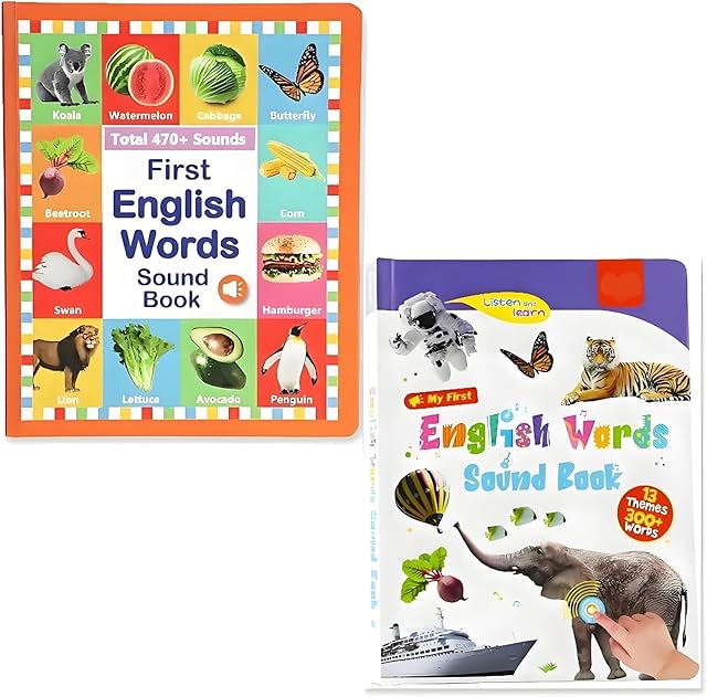 The My First English Sound Toy – 470+ Words, Fun Word Game, Press to Learn Phonics, Alphabet Sound Book, School Education & Perfect Educational Gift(A+B)