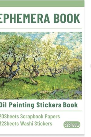 The PRSTINCOL Oil Painting Sticker Book, 52 Sheets 500+ Scrapbook Stickers, Vintage Oil Painting Aesthetics Stickers for Adults and Teens, Junk Journal Supplies for Scrapbooking Journaling DIY