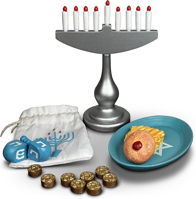 The THE QUEEN'S TREASURES 18 Inch Doll Food Accessory, 22 Piece Authentic Hanukkah Play SetIntended for use with American Girl Dolls