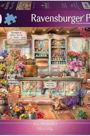 The Ravensburger All Seasons Flower Shop 1000 Piece Jigsaw Puzzle | Explore Colorful Botanical Arrangements | from The Bestselling Puzzle Brand Worldwide | Enhanced Anti-Glare Surface