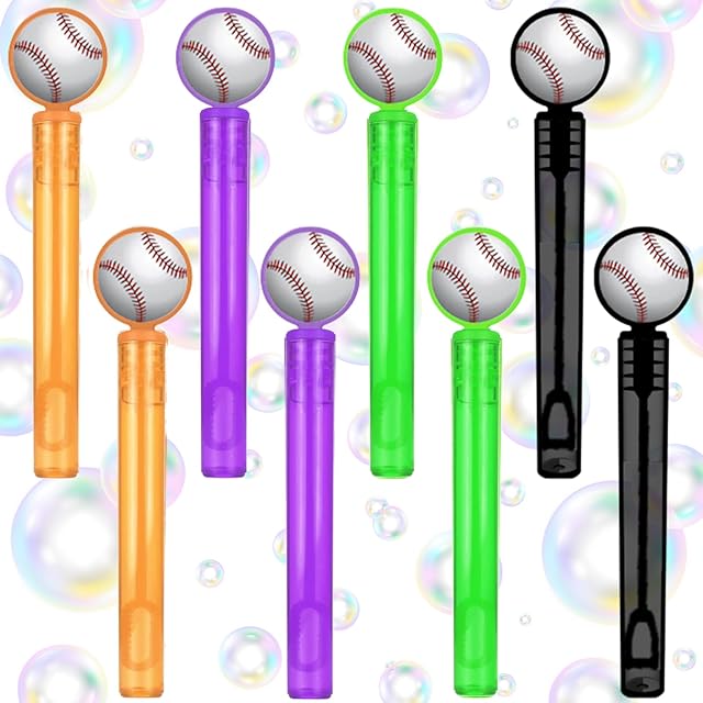 The 24 Pcs Baseball Themed Party Supplies Baseball Bubble Wands Bulk Baseball-Themed Decorations Birthday Gifts prizes Gift Bag fillers