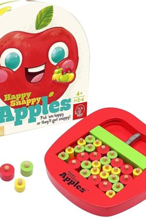 The ROO Games Happy Snappy Apples - Fun Wooden Strategy Game for Kids - for Ages 3-4-5-6 + - A Super Cute Traditional Timber Motor Skills Game for Children and Families