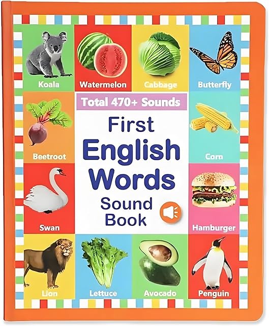 The My First English Sound Toy – 470+ Words, Fun Word Game, Press to Learn Phonics, Alphabet Sound Book, School Education & Perfect Educational Gift(A)